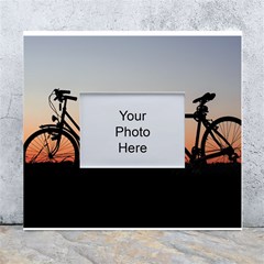 Bicycles Wheel Sunset Love Romance White Wall Photo Frame 5  X 7  by Amaryn4rt