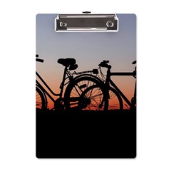 Bicycles Wheel Sunset Love Romance A5 Acrylic Clipboard by Amaryn4rt