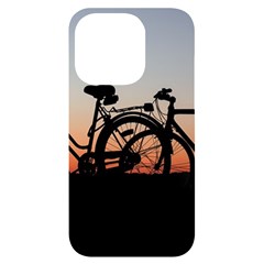 Bicycles Wheel Sunset Love Romance Iphone 14 Pro Black Uv Print Case by Amaryn4rt