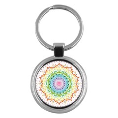 Mandala Pattern Rainbow Pride Key Chain (round) by Vaneshop