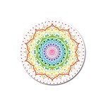 Mandala Pattern Rainbow Pride Magnet 3  (Round) Front