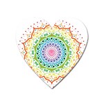 Mandala Pattern Rainbow Pride Heart Magnet Front