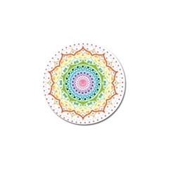 Mandala Pattern Rainbow Pride Golf Ball Marker by Vaneshop