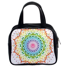 Mandala Pattern Rainbow Pride Classic Handbag (two Sides) by Vaneshop