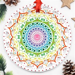 Mandala Pattern Rainbow Pride Ornament (round Filigree)