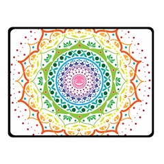 Mandala Pattern Rainbow Pride Two Sides Fleece Blanket (small) by Vaneshop