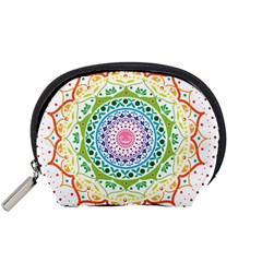 Mandala Pattern Rainbow Pride Accessory Pouch (small) by Vaneshop