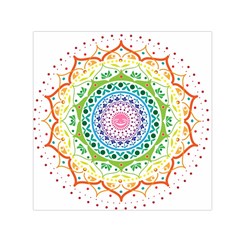 Mandala Pattern Rainbow Pride Square Satin Scarf (30  X 30 ) by Vaneshop