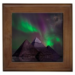 Fantasy Pyramid Mystic Space Aurora Framed Tile by Grandong