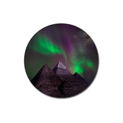 Fantasy Pyramid Mystic Space Aurora Magnet 3  (round) by Grandong