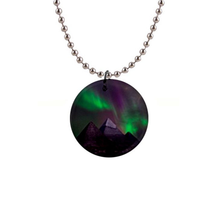 Fantasy Pyramid Mystic Space Aurora 1  Button Necklace