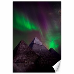 Fantasy Pyramid Mystic Space Aurora Canvas 12  X 18  by Grandong