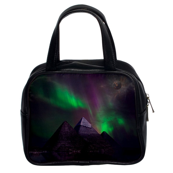 Fantasy Pyramid Mystic Space Aurora Classic Handbag (Two Sides)