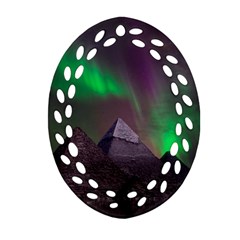 Fantasy Pyramid Mystic Space Aurora Oval Filigree Ornament (two Sides) by Grandong