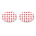 Heart Red Love Valentines Day Cufflinks (Oval) Front(Pair)