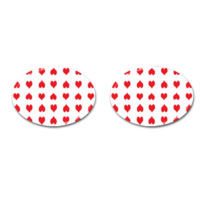 Heart Red Love Valentines Day Cufflinks (Oval)