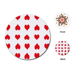 Heart Red Love Valentines Day Playing Cards Single Design (round) by Bajindul