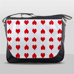 Heart Red Love Valentines Day Messenger Bag by Bajindul