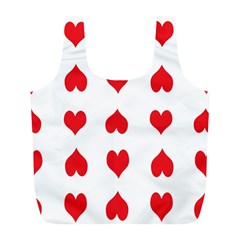 Heart Red Love Valentines Day Full Print Recycle Bag (l) by Bajindul