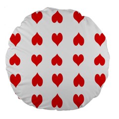 Heart Red Love Valentines Day Large 18  Premium Flano Round Cushions by Bajindul