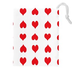 Heart Red Love Valentines Day Drawstring Pouch (5xl) by Bajindul