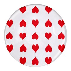 Heart Red Love Valentines Day Round Glass Fridge Magnet (4 Pack) by Bajindul