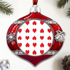 Heart Red Love Valentines Day Metal Snowflake And Bell Red Ornament