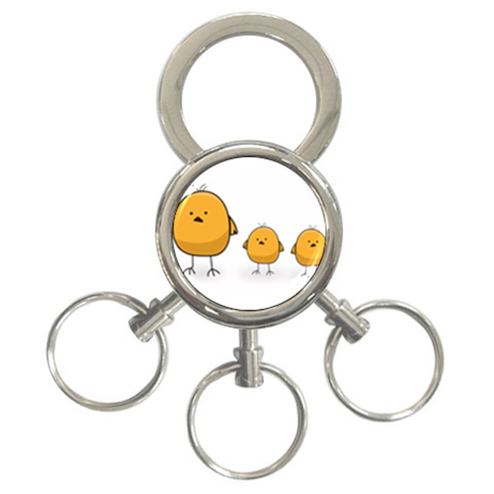 Chick Easter Cute Fun Spring 3-Ring Key Chain