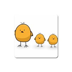 Chick Easter Cute Fun Spring Square Magnet by Ndabl3x