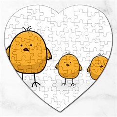 Chick Easter Cute Fun Spring Jigsaw Puzzle (heart) by Ndabl3x