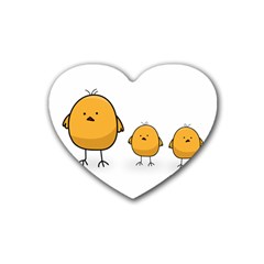 Chick Easter Cute Fun Spring Rubber Coaster (heart) by Ndabl3x