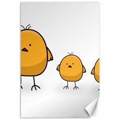 Chick Easter Cute Fun Spring Canvas 12  X 18  by Ndabl3x