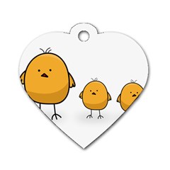 Chick Easter Cute Fun Spring Dog Tag Heart (one Side) by Ndabl3x