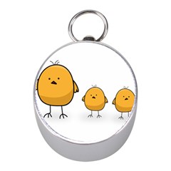 Chick Easter Cute Fun Spring Mini Silver Compasses by Ndabl3x