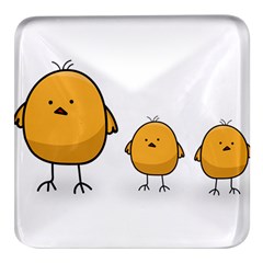 Chick Easter Cute Fun Spring Square Glass Fridge Magnet (4 Pack) by Ndabl3x