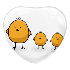 Chick Easter Cute Fun Spring Heart Glass Fridge Magnet (4 Pack) by Ndabl3x