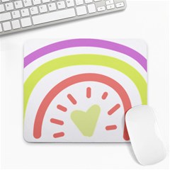 Rainbow Boho Colors Pastel Heart Large Mousepad by Ndabl3x