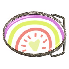 Rainbow Boho Colors Pastel Heart Belt Buckles by Ndabl3x