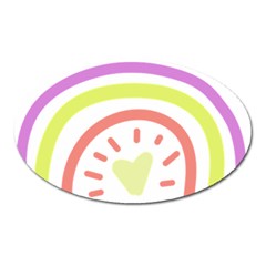 Rainbow Boho Colors Pastel Heart Oval Magnet by Ndabl3x