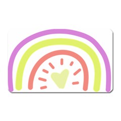 Rainbow Boho Colors Pastel Heart Magnet (rectangular) by Ndabl3x