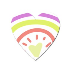 Rainbow Boho Colors Pastel Heart Heart Magnet by Ndabl3x