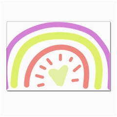 Rainbow Boho Colors Pastel Heart Postcard 4 x 6  (pkg Of 10) by Ndabl3x