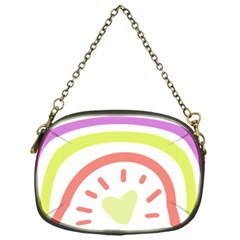 Rainbow Boho Colors Pastel Heart Chain Purse (one Side) by Ndabl3x