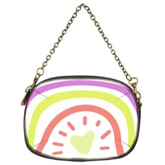 Rainbow Boho Colors Pastel Heart Chain Purse (two Sides) by Ndabl3x