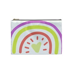 Rainbow Boho Colors Pastel Heart Cosmetic Bag (medium)