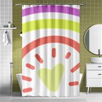 Rainbow Boho Colors Pastel Heart Shower Curtain 48  x 72  (Small)  Curtain(48  X 72 )