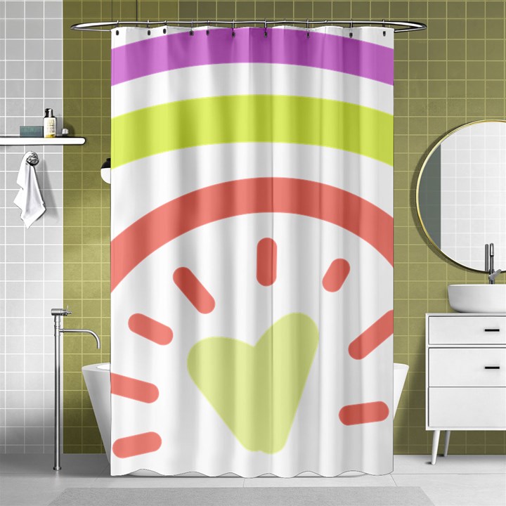 Rainbow Boho Colors Pastel Heart Shower Curtain 48  x 72  (Small) 