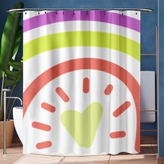 Rainbow Boho Colors Pastel Heart Shower Curtain 60  X 72  (medium)  by Ndabl3x