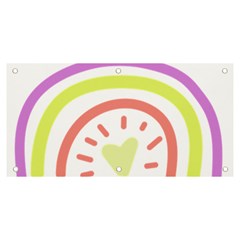 Rainbow Boho Colors Pastel Heart Banner And Sign 6  X 3  by Ndabl3x