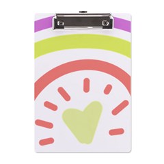 Rainbow Boho Colors Pastel Heart A5 Acrylic Clipboard by Ndabl3x